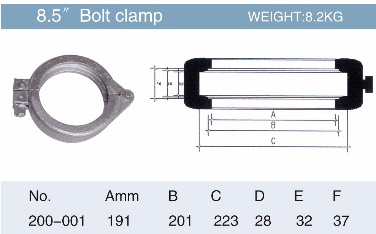 Замок бетоновода болтовой 8,5" (DN200), 200-001